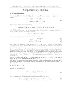 Online Passive-Aggressive Algorithms for Non-Negative Matrix Factorization and Completion  Supplementary material A  Proof of Lemma 1