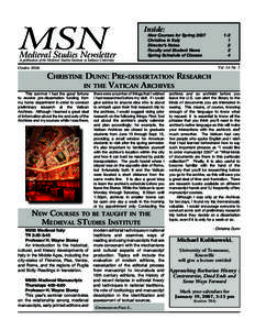 MSN  Inside: New Courses for Spring 2007 Christine in Italy