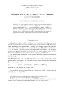 ARCHIVUM MATHEMATICUM (BRNO) Tomus[removed]), 377–387 OPERADS FOR  n-ARY ALGEBRAS – CALCULATIONS