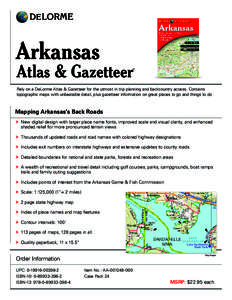 DE LORME  Arkansas  Atlas & Gazetteer