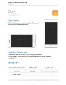 Teaching App Development with Swift  Clock Lesson 6 Clock