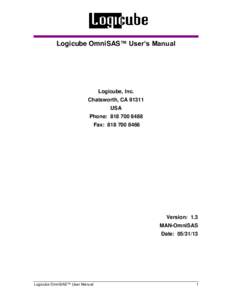 Logicube OmniSAS™ User’s Manual  Logicube, Inc. Chatsworth, CAUSA Phone: 