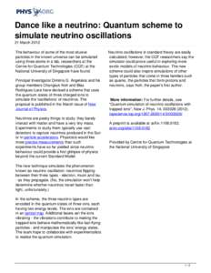 Dance like a neutrino: Quantum scheme to simulate neutrino oscillations