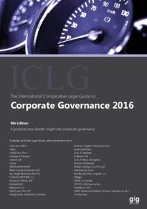 ICLG  The International Comparative Legal Guide to: Corporate Governance 2016 9th Edition