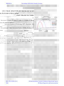 THPME124  Proceedings of IPAC2014, Dresden, Germany SPECTRAL ANALYSIS OF MICRO-BUNCHING INSTABILITIES USING FAST THz DETECTORS