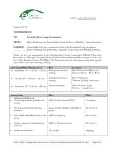 August 6, 2014 MEMORANDUM TO: Columbia River Gorge Commission