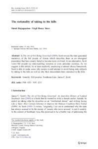 Rev Austrian Econ:53–62 DOIs11138The rationality of taking to the hills Shruti Rajagopalan & Virgil Henry Storr