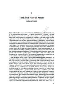 the life of plato of athens  1 The Life of Plato of Athens  RI