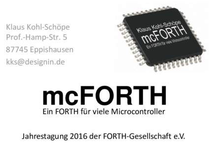 mcFORTH - ein FORTH für viele Microcontroller)