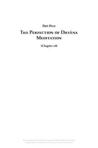 Part Five:  The Perfection of Dhyāna Meditation (Chapter 28)