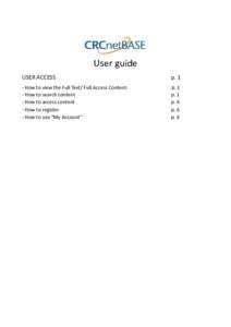 User guide USER ACCESS pHow to view the Full Text/ Full Access Content: