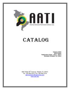 CATALOG Volume XVII[removed]Publication Date: July 1, 2014 Revised: October 14, 2014