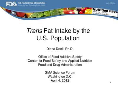 Trans Fat Intake by the U.S. Population Diana Doell, Ph.D. Office of Food Additive Safety Center for Food Safety and Applied Nutrition