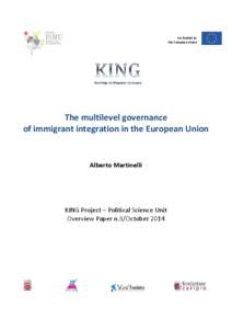 Co-funded by the European Union The multilevel governance of immigrant integration in the European Union