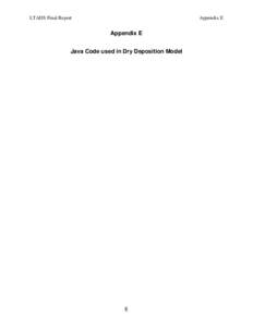 LTADS Final Report  Appendix E Appendix E Java Code used in Dry Deposition Model