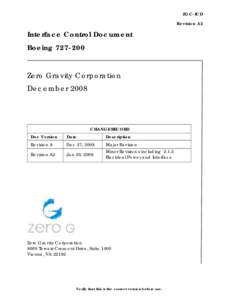Zero G  Interface Control Document