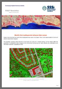 Surveying & Spatial Sciences Institute  RS&P Newsletter Edition 8, February[removed]World’s first multispectral airborne lidar sensor