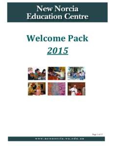 Welcome Pack 2015 Page 1 of 17  Contents