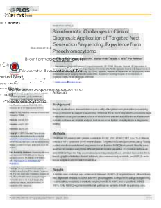 Bioinformatic Challenges in Clinical Diagnostic Application of Targeted Next Generation Sequencing: Experience from Pheochromocytoma