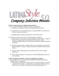 LATINA Style 50 Company Selection Process
