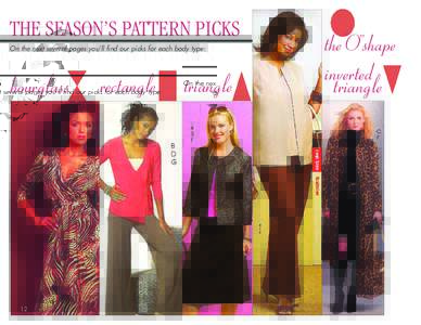 THE SEASON’S PATTERN PICKS On the next several pages you’ll find our picks for each body type: hourglass  12