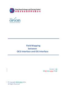 Field Mapping between OCG Interface and OG Interface Version[removed]June June 20143