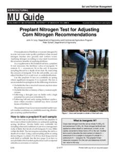 Soil and Fertilizer Management AGRICULTURAL MU Guide PUBLISHED BY MU EXTENSION, UNIVERSITY OF MISSOURI-COLUMBIA