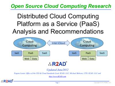 Open Source Cloud Computing Research  Distributed Cloud Computing Platform as a Service (PaaS) Analysis and Recommendations Cloud