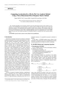 Progress in NUCLEAR SCIENCE and TECHNOLOGY, Vol. 2, ppARTICLE Computing Acceleration for a Pin-by-Pin Core Analysis Method Using a Three-Dimensional Direct Response Matrix Method