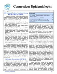 November[removed]Volume 31, No. 11 DPH Influenza Testing Procedures During the[removed]Flu Season