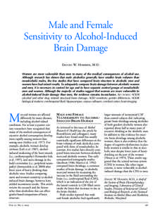 Male and Female Sensitivity to Alcohol-Induced Brain Damage