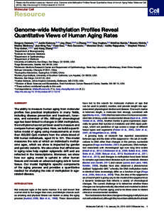 Genome-wide Methylation Profiles Reveal Quantitative Views of Human Aging Rates