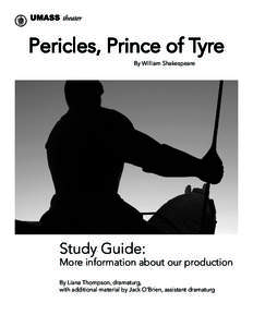 UMASS theater  Pericles, Prince of Tyre 