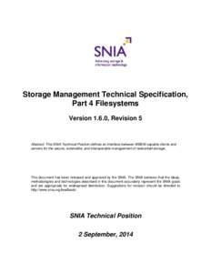 Storage Management Technical Specification, Part 4 File Systems