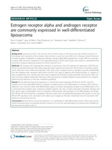Estrogen receptor alpha and androgen receptor are commonly expressed in well-differentiated liposarcoma