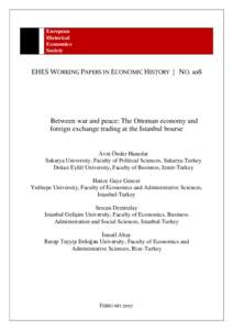 European Historical Economics Society  EHES WORKING PAPERS IN ECONOMIC HISTORY | NO. 108