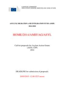 EUROPEAN COMMISSION DIRECTORATE-GENERAL MIGRATION AND HOME AFFAIRS ASYLUM, MIGRATION AND INTEGRATION FUND (AMIF[removed]