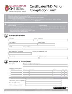 INSTRUCTIONS  Certificate/PhD Minor Completion Form  !