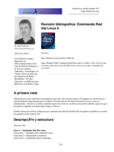 LinuxFocus article number 302 http://linuxfocus.org Revisión bibliográfica: Dominando Red Hat Linux 9