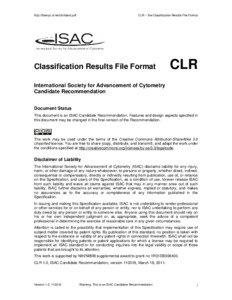 http://flowcyt.sf.net/clr/latest.pdf  CLR – the Classification Results File Format
