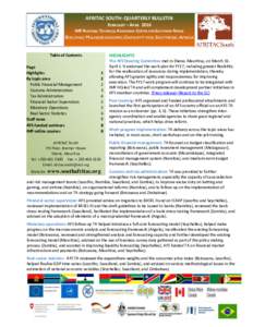 AFRITAC SOUTH: QUARTERLY BULLETIN FEBRUARY – APRIL 2016 IMF REGIONAL TECHNICAL ASSISTANCE CENTER FOR SOUTHERN AFRICA BUILDING MACROECONOMIC CAPACITY FOR SOUTHERN AFRICA  HIGHLIGHTS