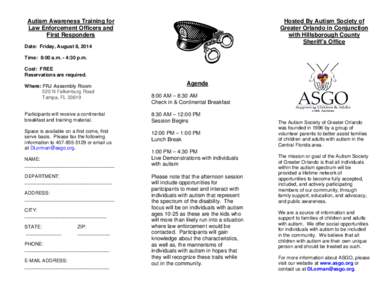 Autism Society of Greater Orlando Membership Application