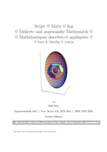 Script 3 Math 3 Ing 3 Diskrete und angewandte Mathematik 3 3 Math´ematiques discr`etes et appliqu´ees 3