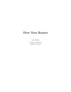 First Year Report Ivan Perez University of Nottingham   2