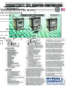 CONDUCTIVITY/TDS MONITOR /CONTROLLERS 750 Series II MADE IN USA  Reliable Field Proven Design
