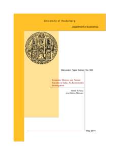 University of Heidelberg Department of Economics Discussion Paper Series NoEconomic Distress and Farmer