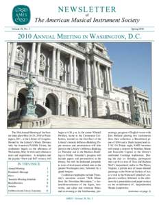 Newsletter of the American Musical Instrument Society, Vo1. 39, No.1 (Spring 2010)