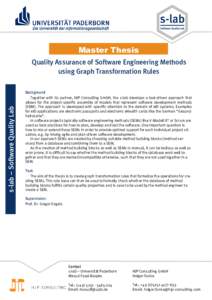 Master Thesis  s-lab – Software Quality Lab Quality Assurance of Software Engineering Methods using Graph Transformation Rules