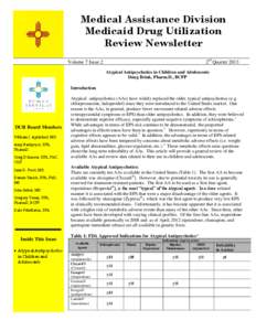 Medical Assistance Division Medicaid Drug Utilization Review Newsletter 2rd Quarter[removed]Volume 7 Issue 2
