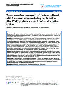 Treatment of osteonecrosis of the femoral head with focal anatomic-resurfacing implantation (HemiCAP): preliminary results of an alternative option